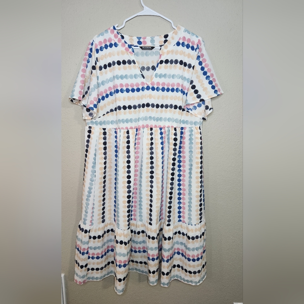 Pastel Dot Short Sleeve Easter Dress Size 14